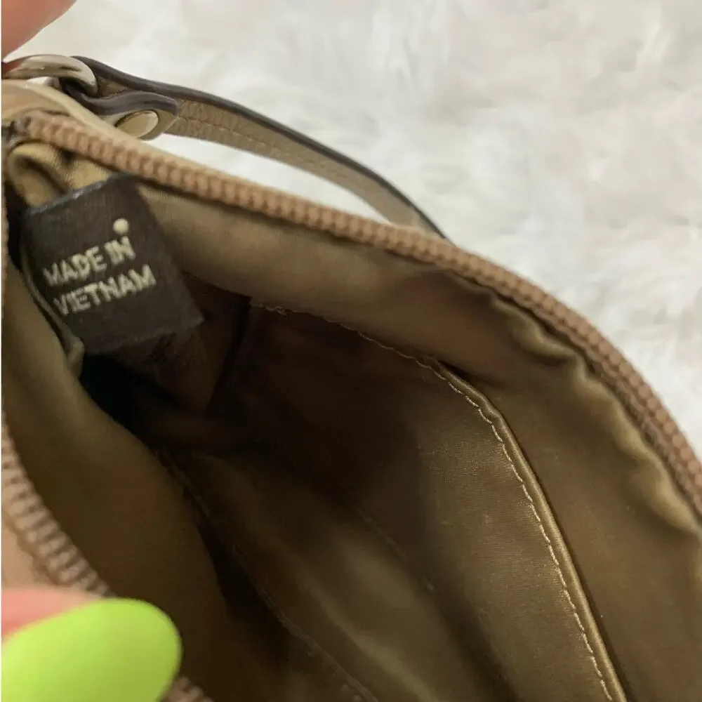 Coach Gold Canvas Wristlet